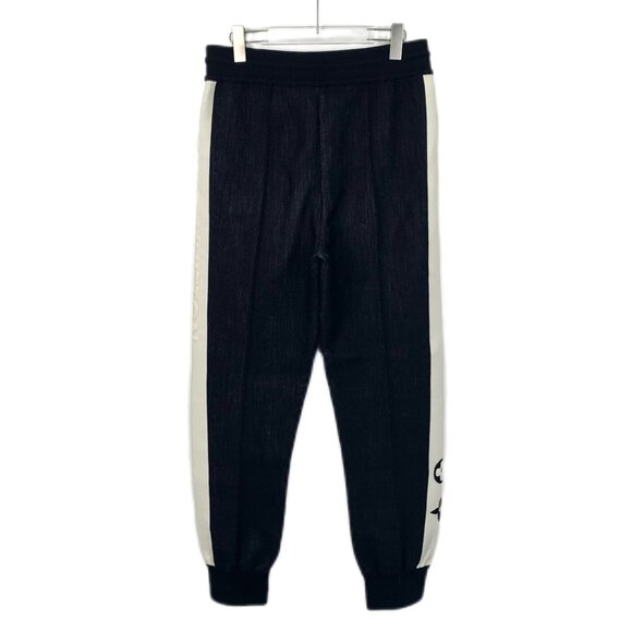 Louis Vuitton Black & White Logo Drawstring Silk-Blend Sport Pants Size L - Picture 8 of 8